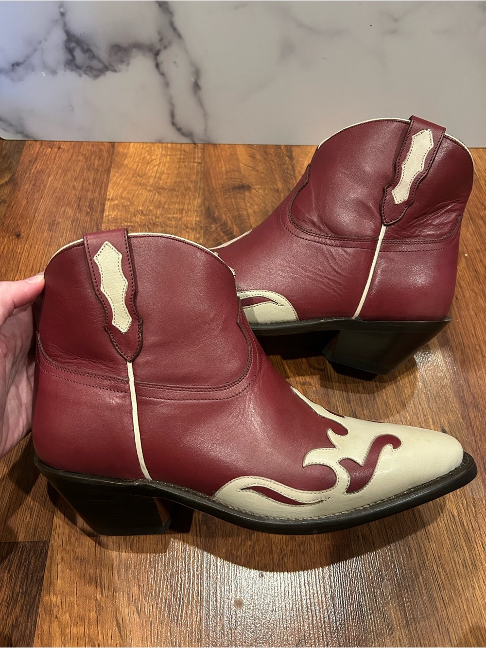NWT Lucchese M6065 Wingtip Side-Zip Western Boots Women’s 9 Handcrafted Leather